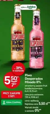 Żabka Piwo Desperados Mixado 8% strawberry, passion fruit butelka bezzwrotna oferta