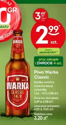 Żabka Piwo warka classic butelka zwrotna oferta