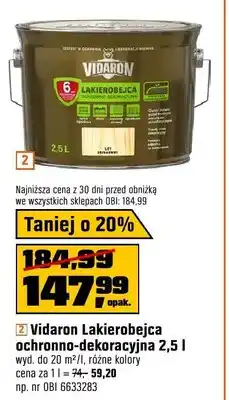 OBI Farba Vidaron Lakierobejca ochronno-dekoracyjna oferta