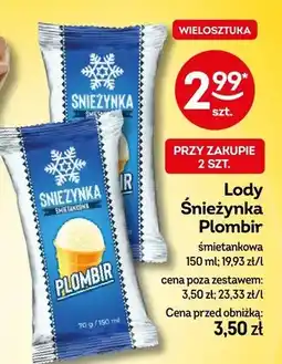 Żabka Lody śnieżynka plombir śmietankowa oferta