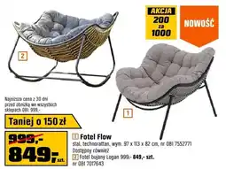 OBI Fotel Flow stal, technorattan, wym. 97x113x82cm nr OBI 7552771 oferta