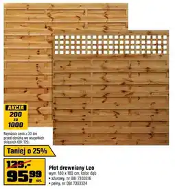 OBI Płot drewniany leo oferta