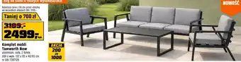 Komplet mebli Tamworth New aluminium, sofa, 2 fotele, stolik wym. 132x65x40cm nr OBI 7397182