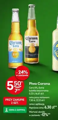 Żabka Piwo Corona Cero 0%, Extra butelka bezzwrotna oferta