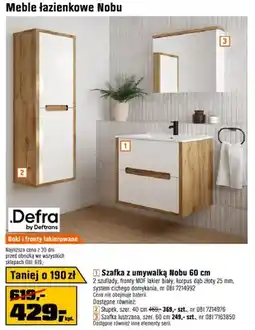 OBI Szafka z umywalką Nobu 60cm 2 szuflady, fronty MDF lakier biały oferta