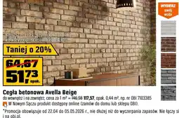 OBI Cegła betonowa Avella Beige do wewnątrz i na zewnątrz oferta