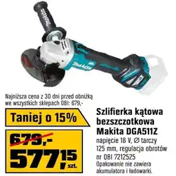 OBI Szlifierka kątowa bezszczotkowa oferta