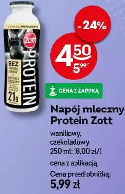 Żabka Napój mleczny Protein Zott waniliowy, czekoladowy oferta