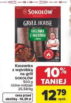 Carrefour Market Kaszanka z wątróbką na grill SOKOŁÓW 500 g różne rodzaje oferta