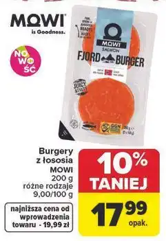 Carrefour Market Burgery z łososia MOWI różne rodzaje oferta