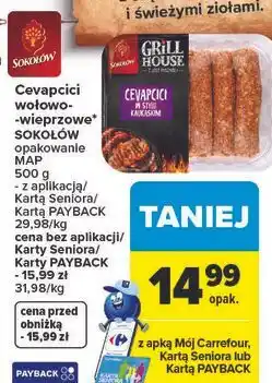 Carrefour Market Cevapcici wołowo-wieprzowe* SOKOŁÓW opakowanie MAP oferta