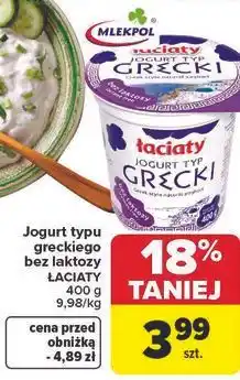Carrefour Market Jogurt typu greckiego bez laktozy ŁACIATY oferta