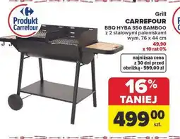 Carrefour Market Grill CARREFOUR BBQ HYBA S50 BAMBOO z 2 stalowymi paleniskami oferta