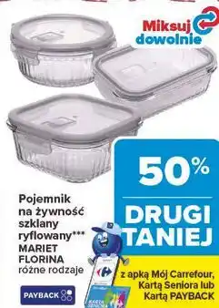 Carrefour Market Pojemnik na żywność szklany ryflowany MARIET FLORINA różne rodzaje oferta