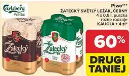 Carrefour Market Piwo Zatecky Svetly Lezak, Cerny 4 x 0,5 l puszka oferta