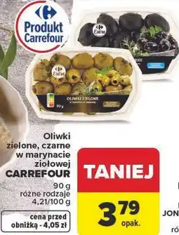 Carrefour Market Oliwki zielone, czarne w marynacie ziołowej CARREFOUR oferta