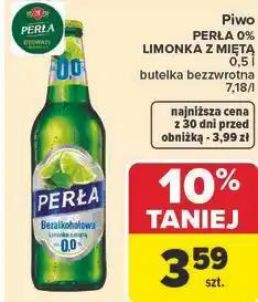 Carrefour Market Piwo PERŁA 0% LIMONKA Z MIĘTĄ oferta