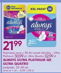 SuperPharm Podpaski always ultra platinum qp, ultra quatro oferta