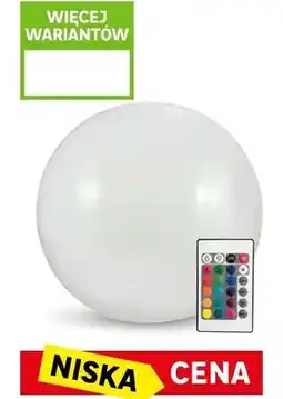Leroy Merlin Lampa solarna kula 20cm z pilotem kolor RGBW kod: 89861087 oferta