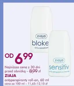 SuperPharm Antyperspirant roll-on ziaja sensitiv oferta