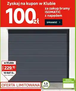 Leroy Merlin Brama segmentowa ISOMATIC z napędem 250x212,5cm kod: 95941441 oferta