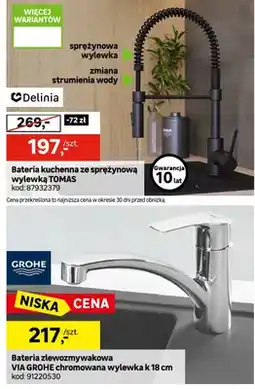 Leroy Merlin Bateria zlewozmywakowa VIA GROHE chromowana wylewka 18cm oferta
