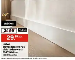 Leroy Merlin Listwa przypodłogowa PCV biała lakierowana FORTIN 8cm oferta