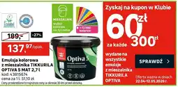 Leroy Merlin Emulsja kolorowa z mieszalnika TIKKURILA OPTIVA 5 MAT oferta