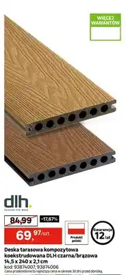 Leroy Merlin Deska tarasowa kompozytowa koekstrudowana czarna/brązowa 14,5x240x2,1cm oferta