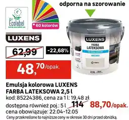 Leroy Merlin Emulsja kolorowa LUXENS FARBA LATEKSOWA oferta