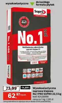 Leroy Merlin Wysokoelastyczna zaprawa klejowa No.1 PRO SOPRO oferta