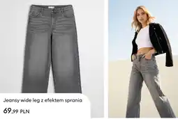 Sinsay Jeansy wide leg z efektem sprania oferta
