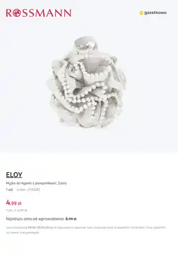 Rossmann ELOY Myjka do kąpieli z pomponikami, Szara oferta