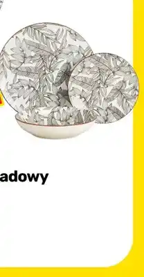 Bricomarche Zestaw obiadowy 18-elementowy wzór liście oferta