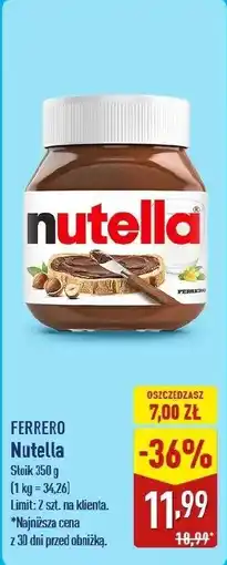 ALDI Krem czekoladowy Nutella oferta