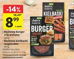 Intermarche Roślinny burger a la wołowy/ Roślinne kiełbaski węgierskie oferta