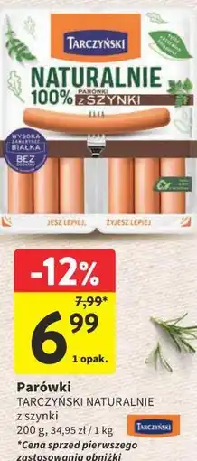 Intermarche Parówki TARCZYŃSKI NATURALNIE z szynki oferta