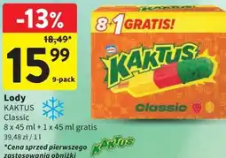 Intermarche Lody KAKTUS Classic 8 x 45 ml + 1 x 45 ml gratis oferta