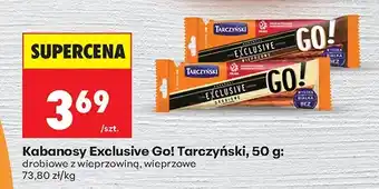 Biedronka Kabanosy Exclusive Go! Tarczyński drobiowe z wieprzowiną oferta