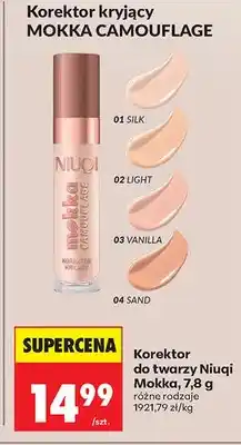 Biedronka Korektor kryjący do twarzy Niuqi Mokka Camouflage 01 Silk oferta