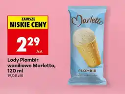Biedronka Lody Plombir waniliowe Marletto oferta
