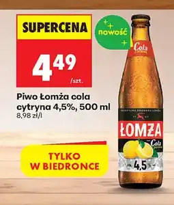 Biedronka Piwo Łomża cola cytryna 4,5% oferta