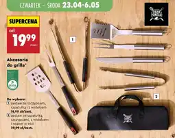 Biedronka Akcesoria do grilla zestaw ze szczypcami szpatułką i widelcem oferta