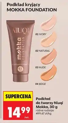 Biedronka Podkład kryjący do twarzy Niuqi Mokka Foundation 01 Ivory oferta
