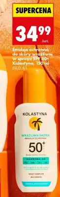 Biedronka Emulsja ochronna do skóry wrażliwej w sprayu SPF 50+ Kolastyna ochrona 4D oferta
