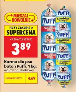 Biedronka Karma dla psa baton Puffi wołowina oferta