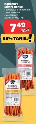 Netto Kabanosy Mistrz Rohus drobiowe z dodatkiem wieprzowiny / wieprzowe oferta