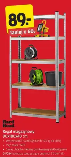 Jula Hard Head Regał magazynowy 90x180x40 cm oferta