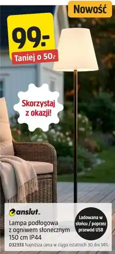 Jula anslut Lampa podłogowa z ogniwem słonecznym 150 cm IP44 oferta