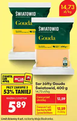 Biedronka Ser żółty Gouda Światowid oferta
